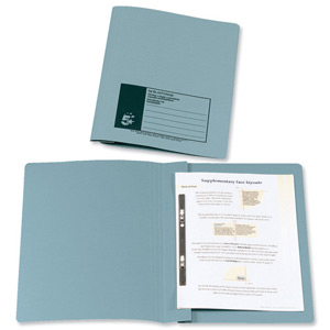 5 Star Flat File Recycled Manilla 315gsm 38mm Foolscap Blue [Pack 50] Ident: 200D