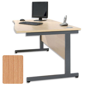 Sonix Contract Radial Desk Left Hand Silver Legs W1600xD1180xH720mm Beech Ref 34
