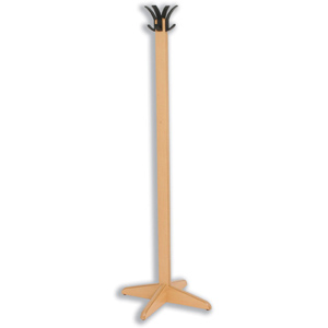 Hat and Coat Stand Wooden with Black Hooks Beech Ident: 487A