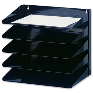 Avery Letter Rack 5-Tier Steel W380xD230xH335mm Black Ref 605SBLK Ident: 330B