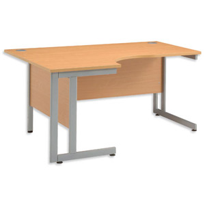 Sonix System Radial Desk Left Hand Silver Legs W1600xD1180xH720mm Beech Ref 37