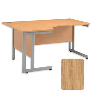 Sonix System Radial Desk Left Hand Silver Legs W1600xD1180xH720mm Oak Ref 37