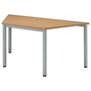 Sonix Table Trapezoidal 25mm Top W1600xD800xH720mm Oak Ref 19 Ident: 449A