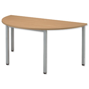 Sonix Table Semicircular 25mm Top W1600xD800xH720mm Oak Ref 26 Ident: 449A