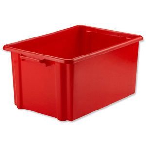 Strata Storemaster Crate Jumbo External W560xD385xH280mm 48.5 Litres Red Ref HW48 Ident: 178G