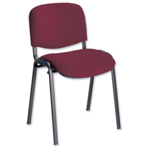 Trexus Stacking Chair Upholstered with Shaped Seat W480xD420xH500mm Burgundy