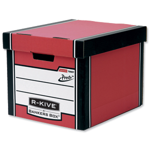 Fellowes R-Kive Premium 726 Archive Storage Box W330xD381xH298mm Red and White Ref 7260701 [Pack 10] Ident: 175A