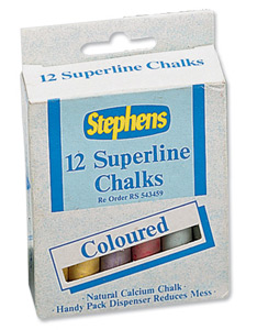 Stephens Superline Chalk Assorted Colours Ref RS543442 [Pack 12] Ident: 275E