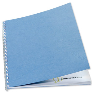 GBC Antelope Binding Covers Leather-look Plain A4 Wedgwood Blue Ref CY040065 [Pack 100]