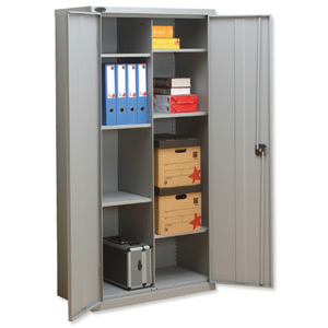 Trexus Plus Cupboard 8 Compartments 6 Dividers W915xD460xH1780mm Silver Ref 8COM703618COM Ident: 474A