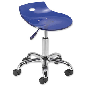 Influx Chiaro Stool Acrylic W380xD380xH390-510mm Blue Ref 1009 Blu
