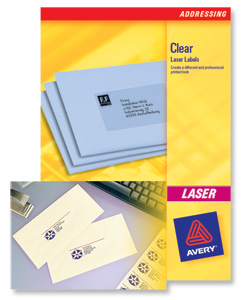 Avery Clear Addressing Labels Laser 48 per Sheet 22x12.7mm Ref L7553-25 [1200 Labels] Ident: 134A