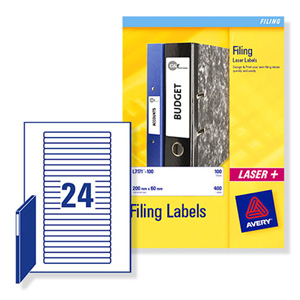 Avery Filing Labels Laser Eurofolio 24 per Sheet 134x11mm Ref L7170-25 [600 Labels]