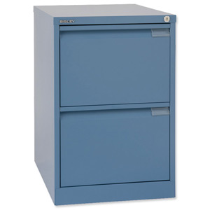 Bisley BS2E Filing Cabinet 2-Drawer H711mm Blue Ref BS2E 105 Ident: 460B