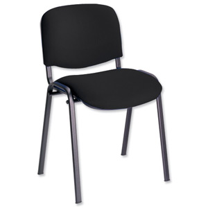 Trexus Stacking Chair Upholstered with Shaped Seat W480xD420xH500mm Black Ident: 408A