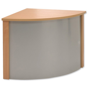 Trexus Reception Corner Desk W800xD800xH740mm Silver and Beech