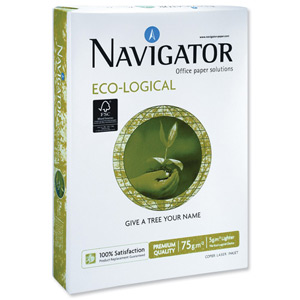Navigator Eco-logical Paper FSC Ream-Wrapped 75gsm A4 Bright White Ref NEC0750012 [5 x 500 Sheets] Ident: 12B