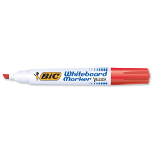 Bic Velleda 1751 Whiteboard Marker Chisel Tip Line Width 3.7-5.5mm Red Ref 1199175103 [Pack 12] Ident: 97F