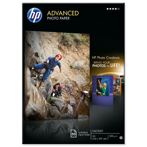 Hewlett Packard [HP] Advanced Photo Paper Glossy 250gsm A4 Ref Q8698A [50 Sheets] Ident: 786B