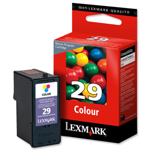 Lexmark No. 29 Inkjet Cartridge Page Life 150pp Colour Ref 18C1429E Ident: 822H