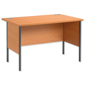 Trexus Basics Desk Rectangular with Graphite Legs 1200mm W1200xD800xH725 Beech Ident: 440C