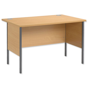 Trexus Basics Desk Rectangular with Graphite Legs 1200mm W1200xD800xH725 Oak