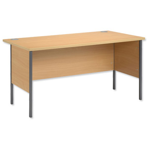 Trexus Basics Desk Rectangular with Graphite Legs 1500mm W1500xD800xH725 Oak Ident: 440C