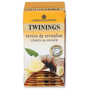 Twinings Infusion Tea Bags Individually-wrapped Lemon and Ginger Ref A01202 [Pack 20] Ident: 610A