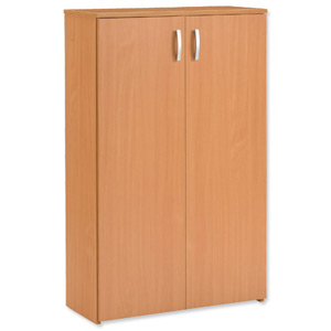 Trexus Basics Budget Cupboard with 2 Doors Medium Height W740xD340xH1222mm Beech