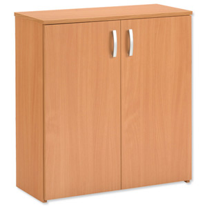 Trexus Basics Budget Cupboard with 2 Doors Low Height W740xD340xH822mm Beech Ident: 441C