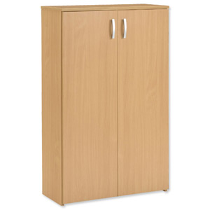 Trexus Basics Budget Cupboard with 2 Doors Medium Height W740xD340xH1222mm Oak Ident: 441C