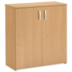 Trexus Basics Budget Cupboard with 2 Doors Low Height W740xD340xH822mm Oak Ident: 441C