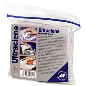 AF Ultraclene Keyboard Wipes Pairs of Wet and Dry Cloth Ref ULT010 [Pack 10]