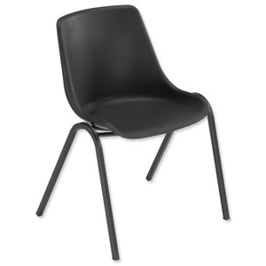 Trexus Polypropylene Chair Stackable with Black Frame Seat W460xD420xH460mm Black Ident: 410D