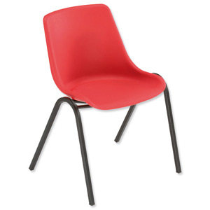 Trexus Polypropylene Chair Stackable with Black Frame Seat W460xD420xH460mm Red Ident: 410D