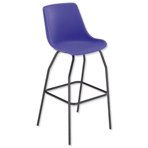 Trexus Polypropylene Stool with Black Frame Seat W520xD580xH610mm Blue Ident: 410E