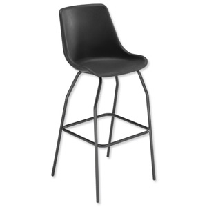 Trexus Polypropylene Stool with Black Frame Seat W520xD580xH610mm Black Ident: 410E