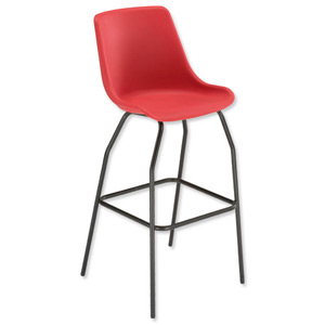 Trexus Polypropylene Stool with Black Frame Seat W520xD580xH610mm Red Ident: 410E