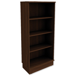 Adroit Virtuoso Executive Bookcase Tall Unit W800xD420xH1775mm Dark Walnut