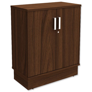 Adroit Virtuoso Executive Cupboard with Lockable Doors Low Unit W800xD420xH975mm Dark Walnut Ident: 422B