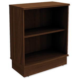 Adroit Virtuoso Executive Bookcase Low Unit W800xD420xH975mm Dark Walnut