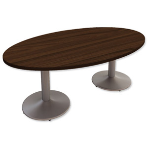 Adroit Virtuoso Executive Boardroom & Meeting Table Large Oval W2000xD1200xH735mm Dark Walnut