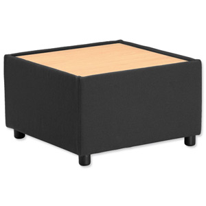 Trexus Modular Reception Table with Upholstered Sides W620xD620xH370mm Black Ref PS1040 Ident: 413A