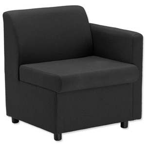 Trexus Modular Reception Chair with Left Arm Fully Upholstered W660xD625xH420mm Black Ref PS1046L Ident: 413A