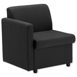Trexus Modular Reception Chair with Right Arm Fully Upholstered W660xD625xH420mm Black Ref 1046R