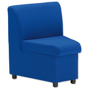 Trexus Modular Reception Chair Inward Segment Fully Upholstered W285xD625xH420mm Blue Ref PS104630 Ident: 413A
