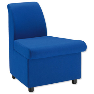 Trexus Modular Reception Chair Outward Segment Fully Upholstered W406xD625xH420mm Blue Ref 104660 Ident: 413A