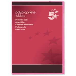 5 Star Folder Cut Flush Polypropylene Copy-safe Translucent A4 Red [Pack 25] Ident: 187F