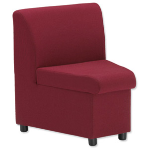 Trexus Modular Reception Chair Inward Segment Fully Upholstered W285xD625xH420mm Burgundy Ref PS104630 Ident: 413A