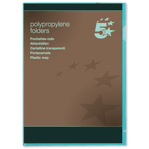 5 Star Folder Cut Flush Polypropylene Copy-safe Translucent A4 Green [Pack 25] Ident: 187F